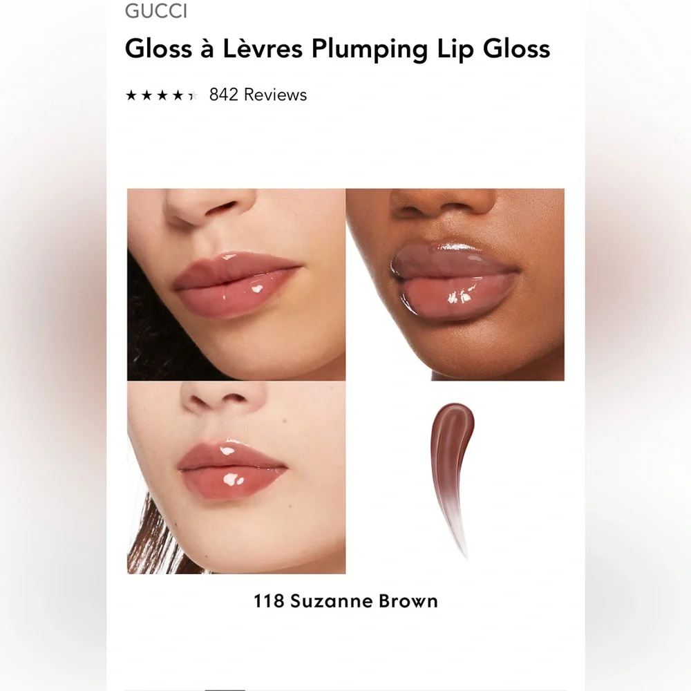 Gucci Hydrating Lip Gloss in Shade Suzanne Brown ( BRAND NEW NO BOX)